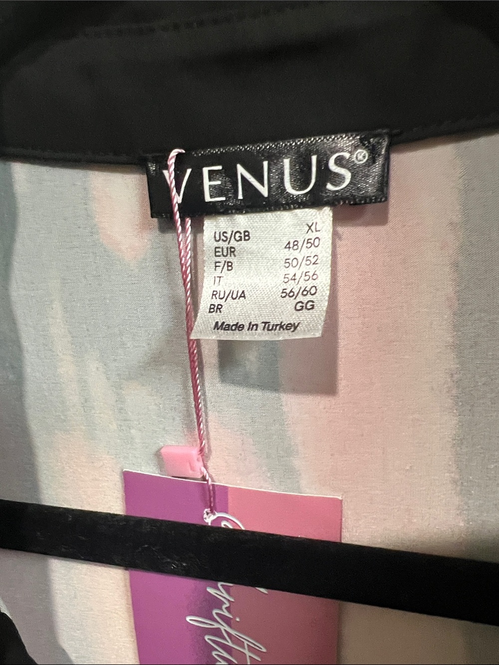 VENUS Multicolor Tie-Front Blouse - Pink, Orange & Black Butterfly Motif - Picture 2 of 5